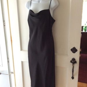 Express below knee silk like black dress